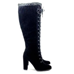 NEW Shoedazzle Women Black Summer Fall Winter Over the knee Boots Size 7.5 US